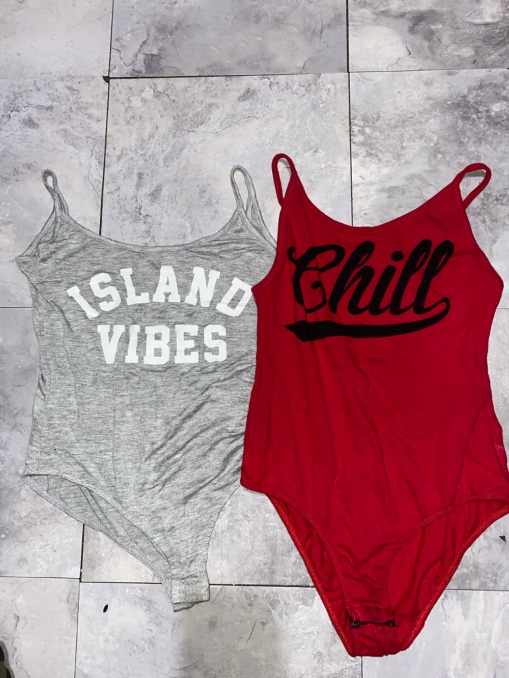 Chill Red One-Piece Bodysuit island vibes xs women bundle Charlotte Russe